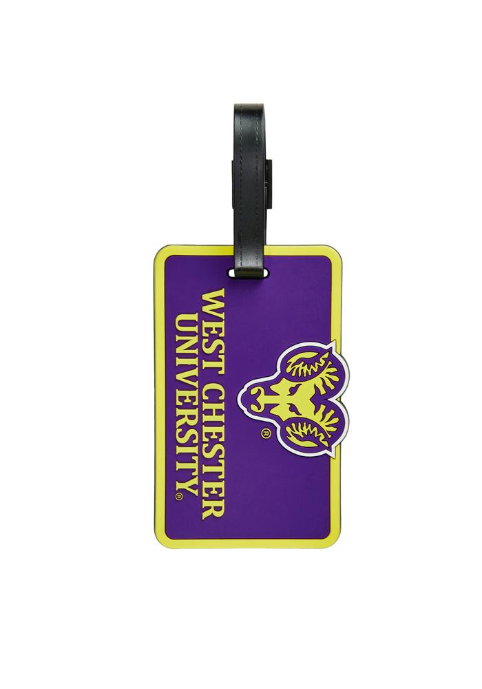 West Chester Golden Rams Purple Rubber Luggage Tag