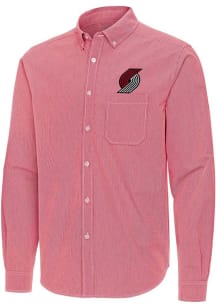 Antigua Portland Trail Blazers Mens Red Porter Long Sleeve Dress Shirt