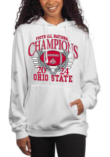 Womens White Ohio State Buckeyes 2024 CFP National Champions Hooded Sweatshirt