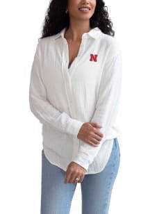 Womens  Nebraska Cornhuskers  Long Sleeve Dress Shirt