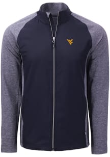 Cutter and Buck West Virginia Mountaineers Mens Navy Blue Adapt Eco Big and Tall Light Weight Jack..