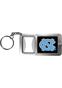 North Carolina Tar Heels Flashlight Bottle Opener Keychain - Silver