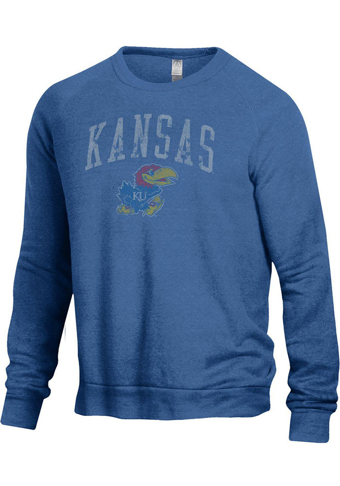 Alternative Apparel Kansas Jayhawks Mens Blue The Champ Long Sleeve Fashion Sweatshirt