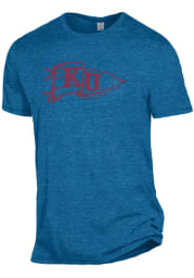 Alternative Apparel Kansas Jayhawks Blue Keeper Short Sleeve Fashion T Shirt