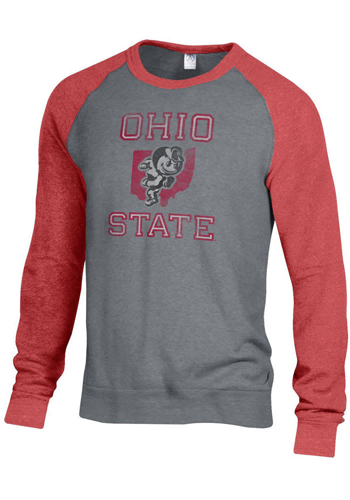 Alternative Apparel Ohio State Buckeyes Mens Grey Raglan Champion Fashion Hood