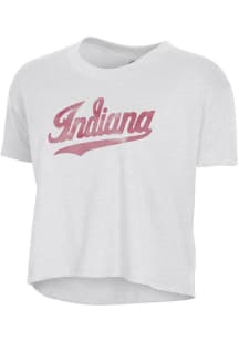 Alternative Apparel Indiana Hoosiers Womens White Headliner Short Sleeve T-Shirt