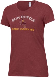 Alternative Apparel Arizona State Sun Devils Womens Maroon Keepsake Short Sleeve T-Shirt