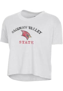 Alternative Apparel Saginaw Valley State Cardinals Womens White Headliner Short Sleeve T-Shirt