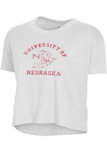 Alternative Apparel Nebraska Cornhuskers Womens White Headliner Crop Short Sleeve T-Shirt