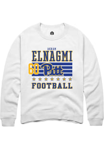 Akram Elnagmi Rally Mens White Pitt Panthers NIL Striped Player Crew