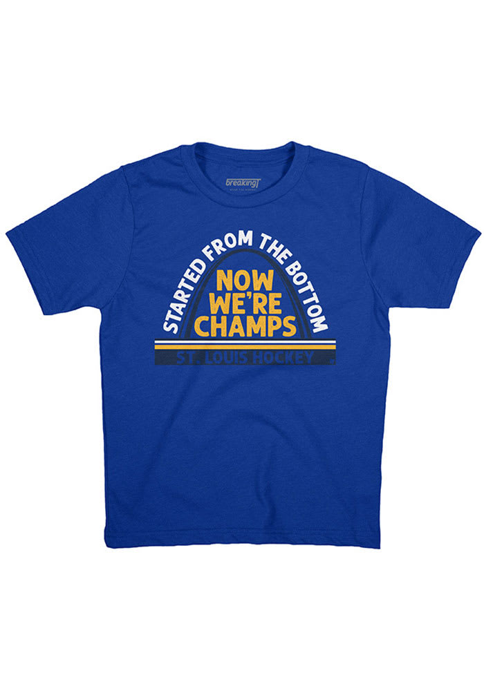 BreakingT St Louis Youth Blue Started From the Bottom Short Sleeve Fashion T-Shirt