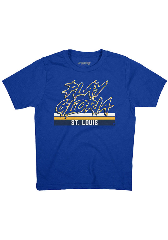 BreakingT St Louis Youth Blue Play Gloria Short Sleeve Fashion T-Shirt