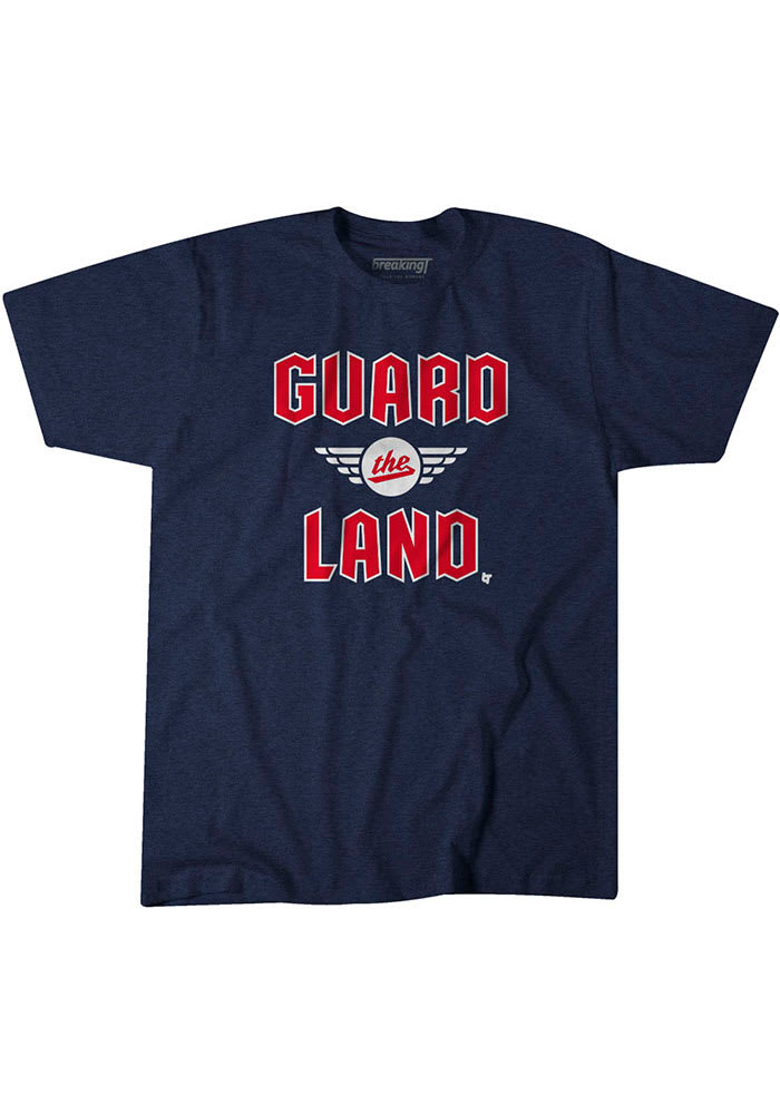 BreakingT Cleveland Indians Navy Blue Guard The Land Short Sleeve Fashion T Shirt
