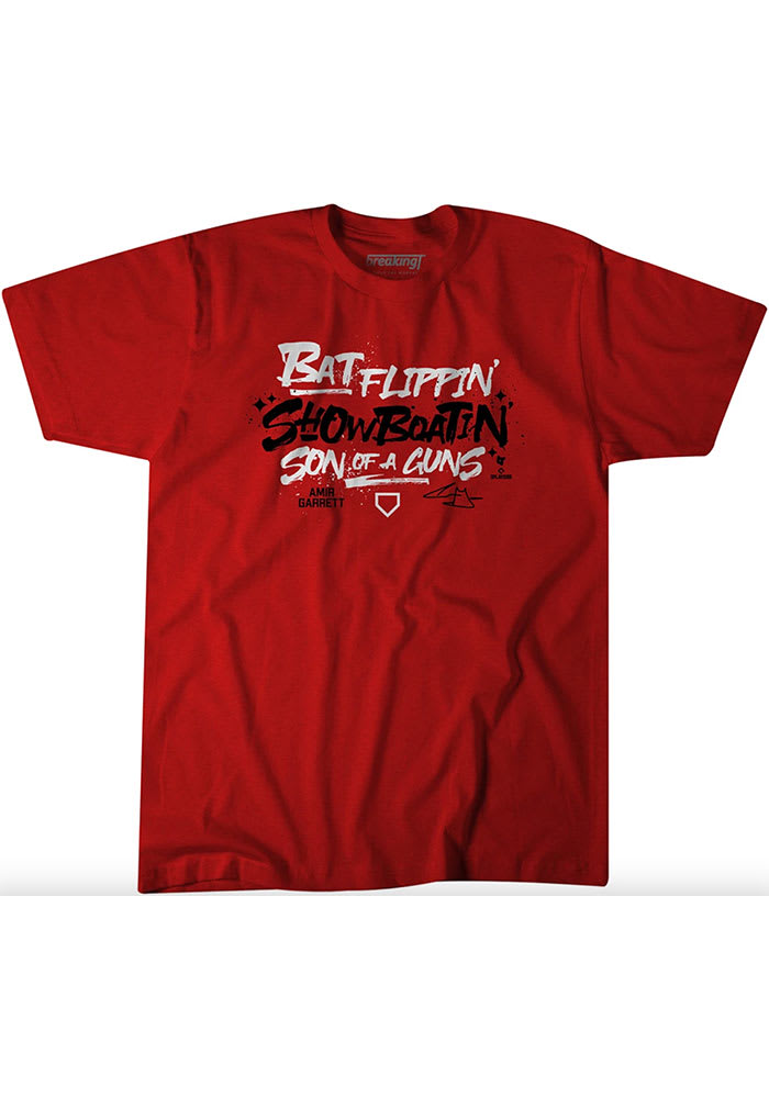 Cincinnati Reds Red BreakingT Bat Flippin Short Sleeve Fashion Player T Shirt