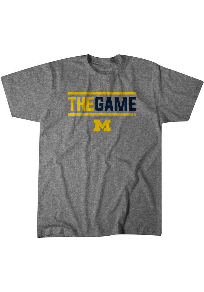 BreakingT Michigan Wolverines Grey The Game Short Sleeve Fashion T Shirt