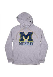 BreakingT Michigan Wolverines Mens Grey Name Drop Fashion Hood