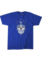 Salvador Perez Kansas City Royals Blue Sugar Skull Short Sleeve Fashion Player T Shirt