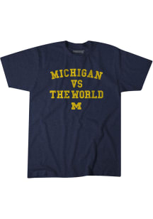 BreakingT Michigan Wolverines Navy Blue Vs The World Short Sleeve T Shirt