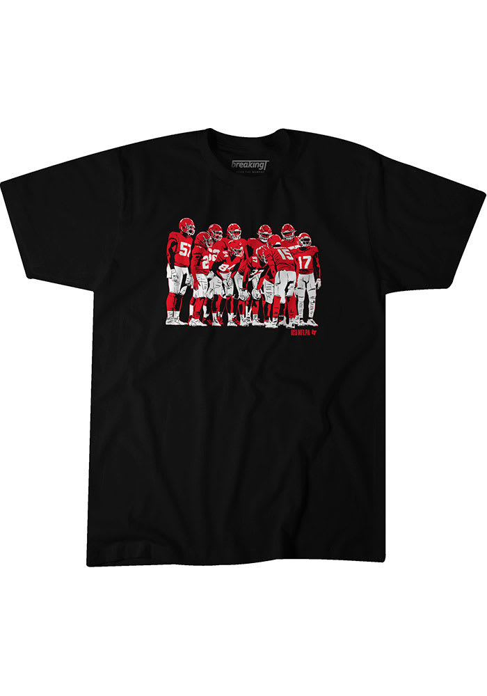 Kansas City Chiefs Black BreakingT Choir Huddle Short Sleeve Fashion Player T Shirt