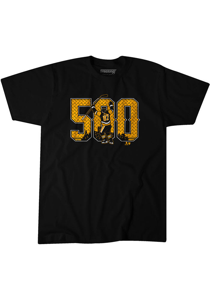 Sidney Crosby Pittsburgh Penguins Black 500 Goals Short Sleeve Fashion Player T Shirt