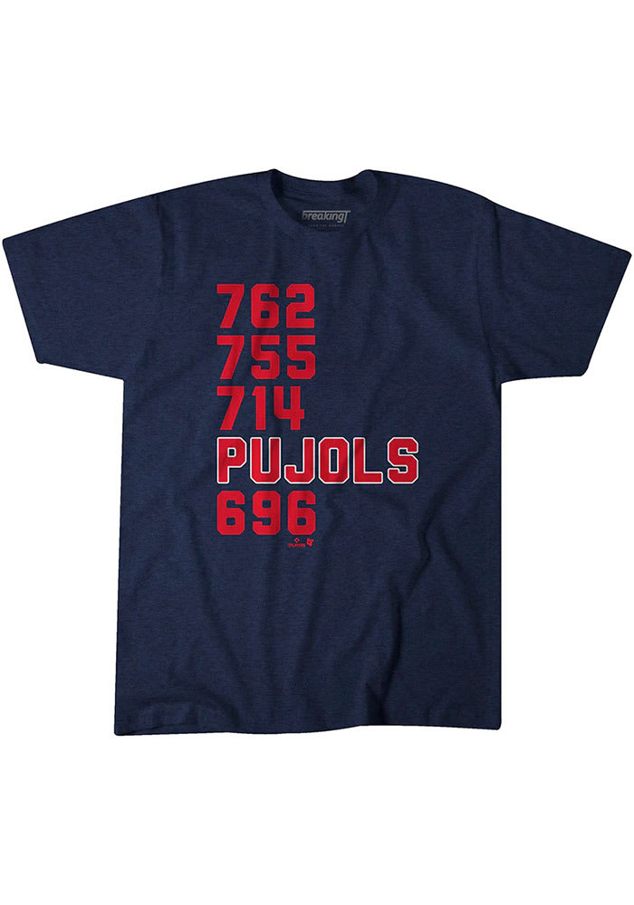 Albert Pujols St Louis Cardinals Navy Blue STATS Short Sleeve Fashion Player T Shirt