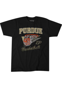 BreakingT Purdue Boilermakers Black Basketball Throwback Short Sleeve Fashion T Shirt