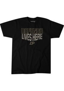 BreakingT Purdue Boilermakers Black Basketball Defense Lives Here Short Sleeve Fashion T Shirt