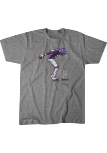 Justin Jefferson Minnesota Vikings Grey SS Pose Short Sleeve Fashion Player T Shirt