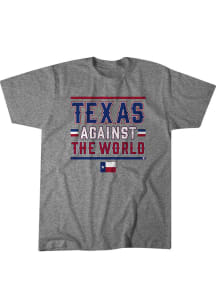 BreakingT Texas Rangers Grey Texas Vs The World Short Sleeve Fashion T Shirt