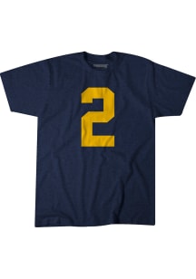 Blake Corum Michigan Wolverines Navy Blue No2 Short Sleeve Fashion Player T Shirt