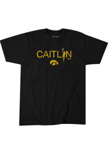 Caitlin Clark BreakingT Mens Black Iowa Hawkeyes Silo Fashion Player T Shirt