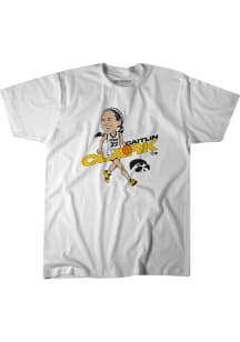 Caitlin Clark BreakingT Mens White Iowa Hawkeyes Caricature Fashion Player T Shirt