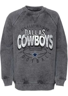 Dallas Cowboys Boys Charcoal Storm Fleece Long Sleeve Crew Sweatshirt