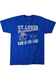 BreakingT St Louis Battlehawks Blue Retro Kaw is the Law Short Sleeve Fashion T Shirt