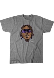 Justin Jefferson Minnesota Vikings Grey Swag Head Short Sleeve Fashion Player T Shirt