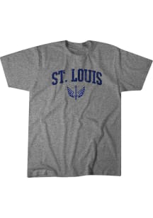 BreakingT St Louis Battlehawks Grey Team Name and Logo Short Sleeve Fashion T Shirt