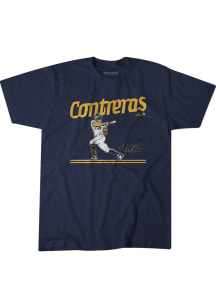 William Contreras Milwaukee Brewers Navy Blue Slugger Swing Short Sleeve Fashion Player T Shirt