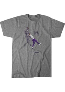 Justin Jefferson Minnesota Vikings Grey The Catch Short Sleeve Fashion Player T Shirt