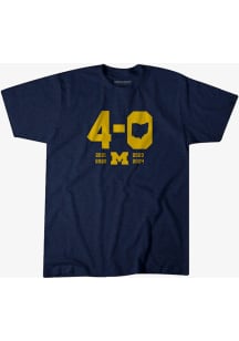 Michigan Wolverines Navy Blue BreakingT 2024 Beat Ohio State Football 4 In A Row Short Sleeve T ..