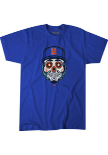 Francisco Lindor New York Mets Blue Sugar Skull Short Sleeve Fashion Player T Shirt