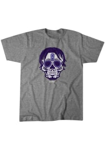 Lamar Jackson Baltimore Ravens Grey Sugar Skull Short Sleeve Fashion Player T Shirt