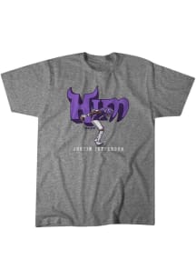 Justin Jefferson Minneapolis Grey HIM Short Sleeve Fashion Player T Shirt