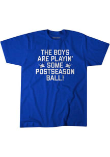 BreakingT Kansas City Royals Blue Boys Playin Post Season Ball Short Sleeve Fashion T Shirt