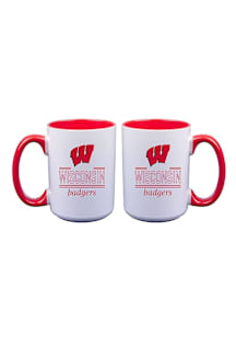 Wisconsin Badgers 2pk 15oz  Set Ceramic Mug - Gold
