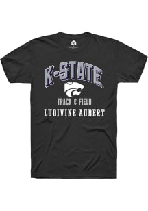Ludivine Aubert Rally Mens Black K-State Wildcats NIL Arch Logo Player T Shirt