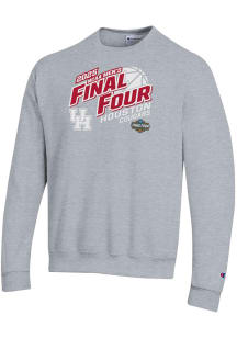Champion Houston Cougars Mens Grey 2025 Final Four Powerblend Long Sleeve Crew Sweatshirt