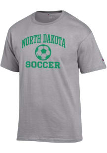 Champion North Dakota Fighting Hawks Grey Soccer Jersey Short Sleeve T Shirt