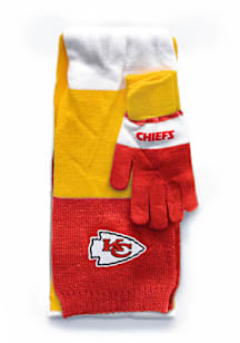 Kansas City Chiefs Tricolor Glove Set Womens Scarf