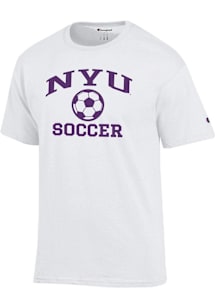 Champion NYU Violets White Soccer Jersey Short Sleeve T Shirt