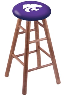Brown K-State Wildcats Round Cushion Maple Pub Stool